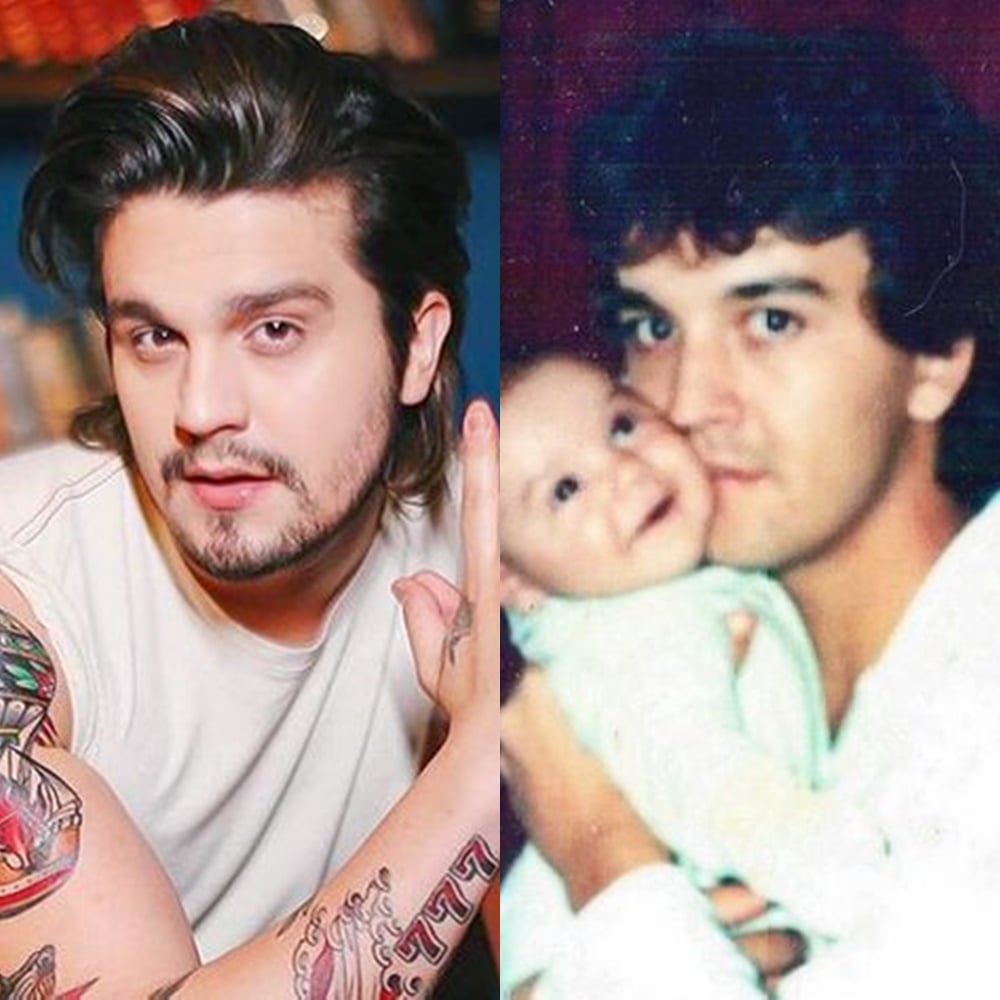 Luan Santana e pai em comparação.