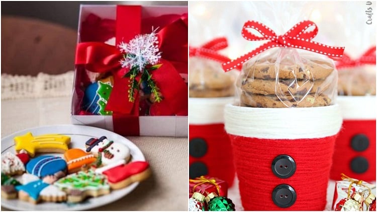 duas ideias de biscoitos natalinos para presentes de agradecimento