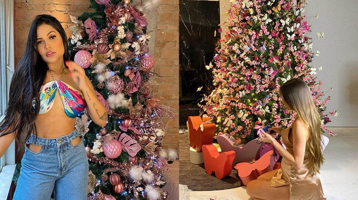 Flayslane e Romana Novaes, decoração de Natal.