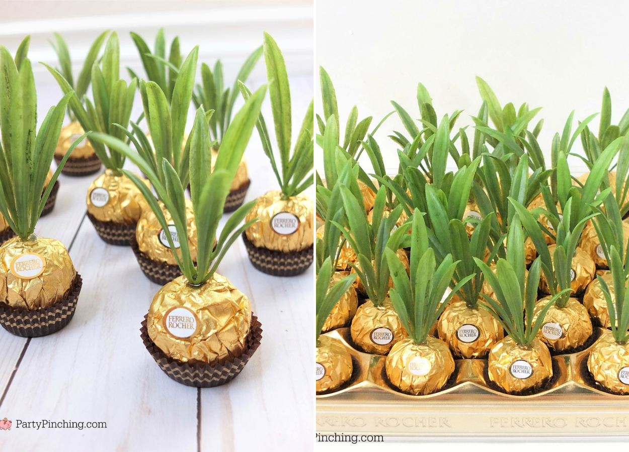 Lembrancinha DIY: Ferrero Rocher abacaxi