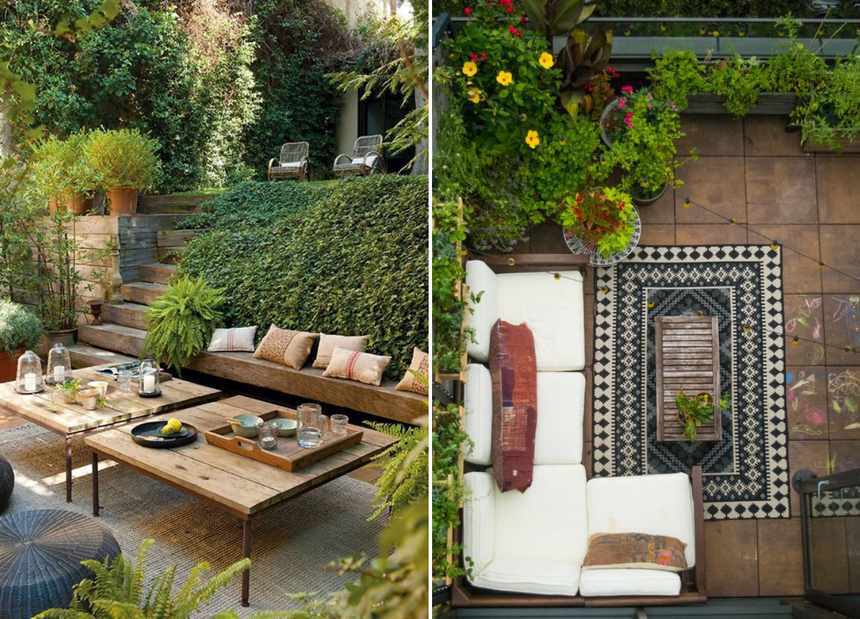 Jardins residenciais tipo living externo