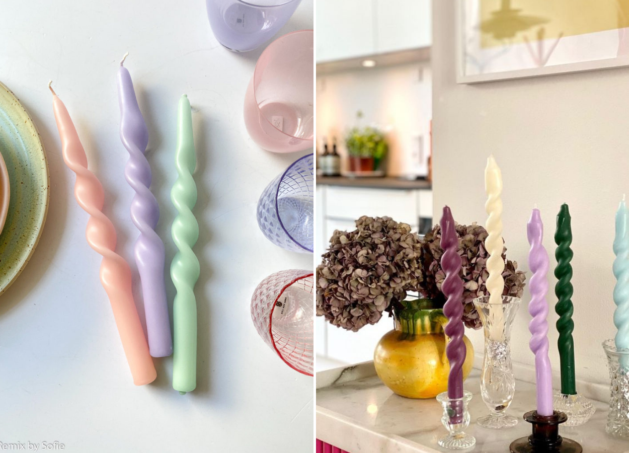 Lembrancinhas DIY: velas coloridas torcidas