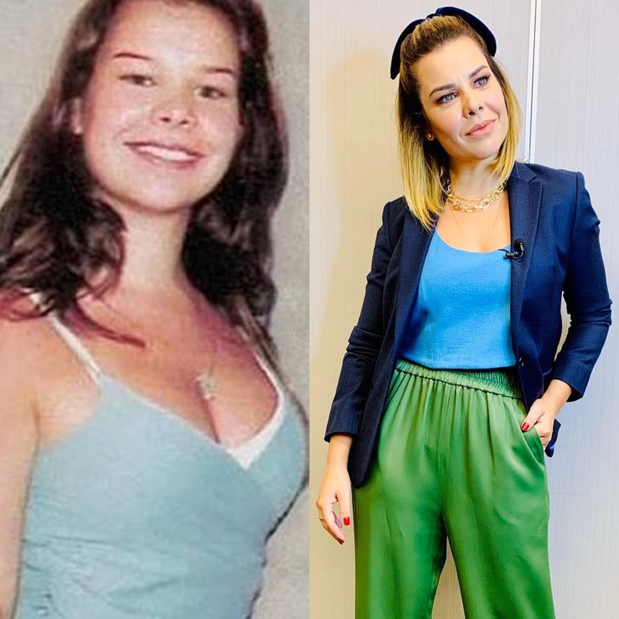 Fernanda Souza antes e depois da fama.