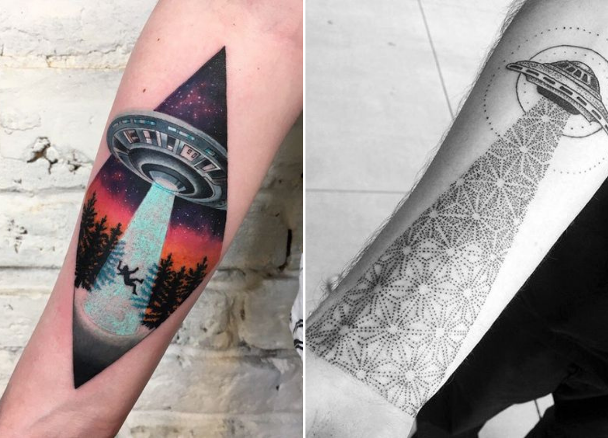 Tatuagens de OVNIs com geometria