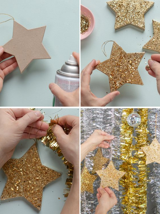 Estrelas DIY decoração de ano novo
