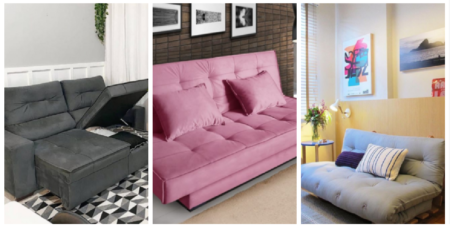 Sofá baú e sofá cama: 13 modelos para usar na decoração