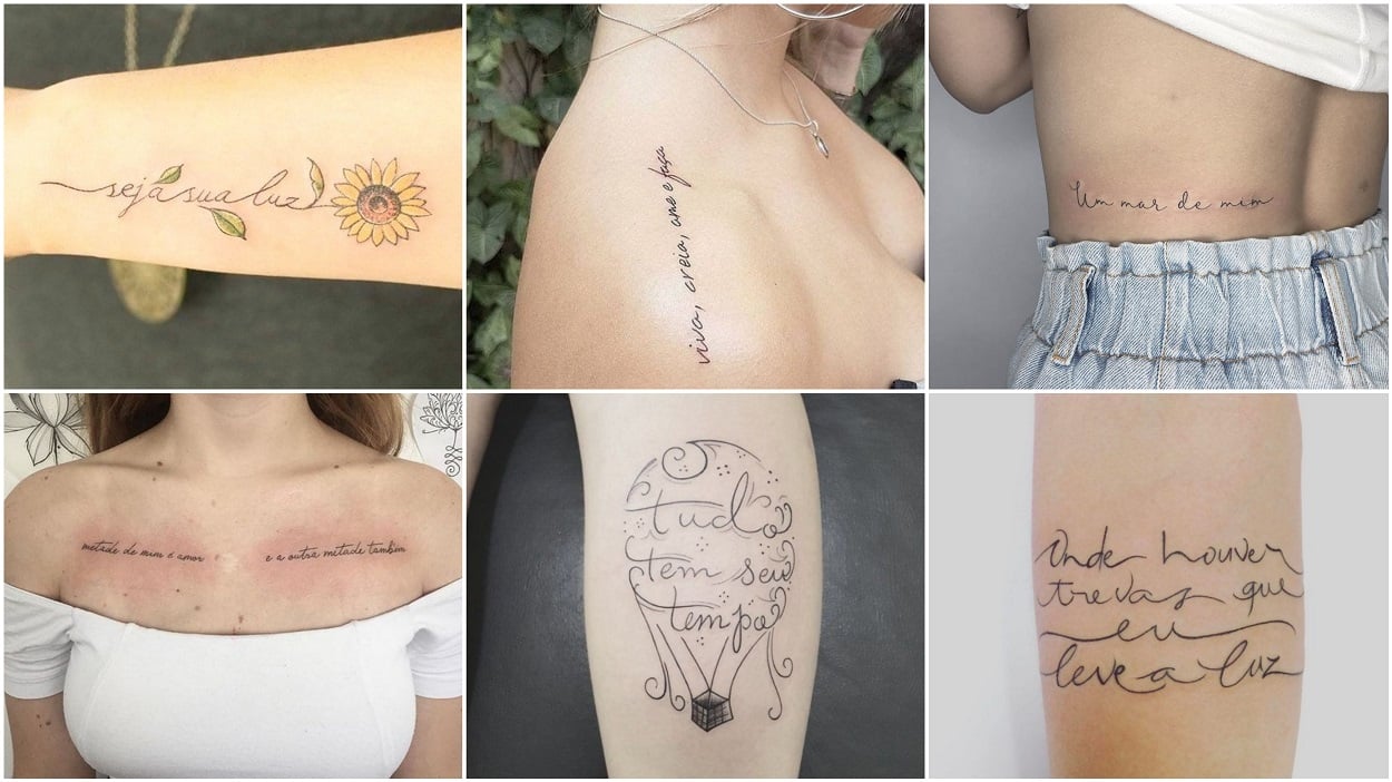 seis opções de frases para tatuagem