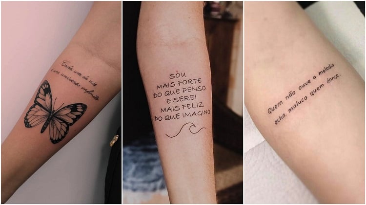 três opções de frases para tatuar no antebraço