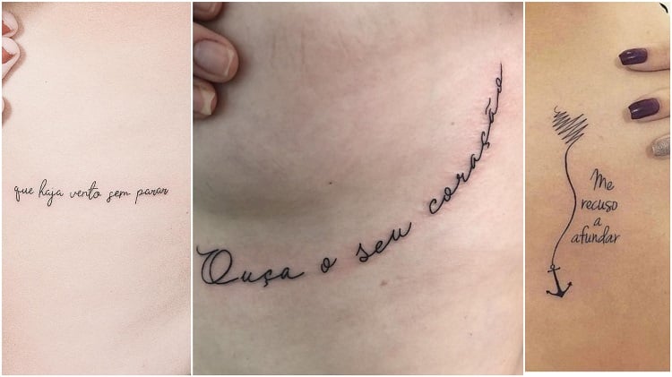 três opções de frases para tatuagem na costela