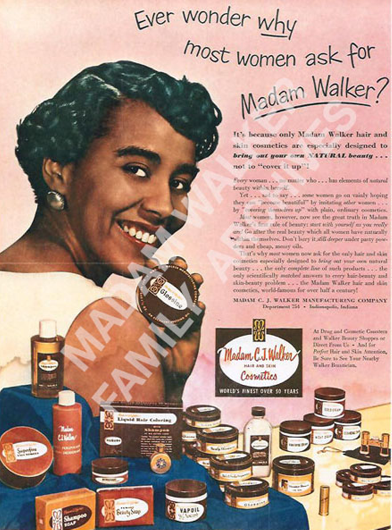 Década de 1960, Madam C. J. Walker.