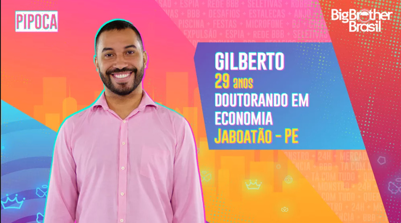 Na foto, aparece Gilberto, participante do BBB 21.