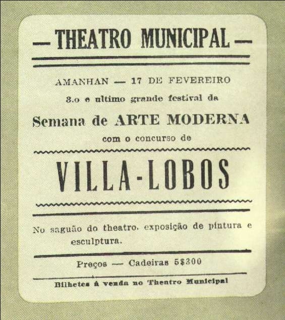 Cartaz da Semana de Arte Moderna, em 1922.