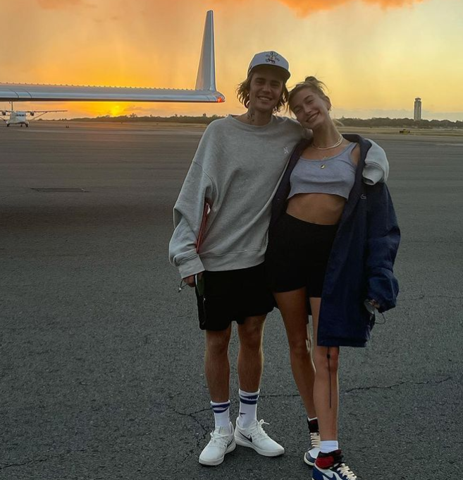 justin bieber com esposa