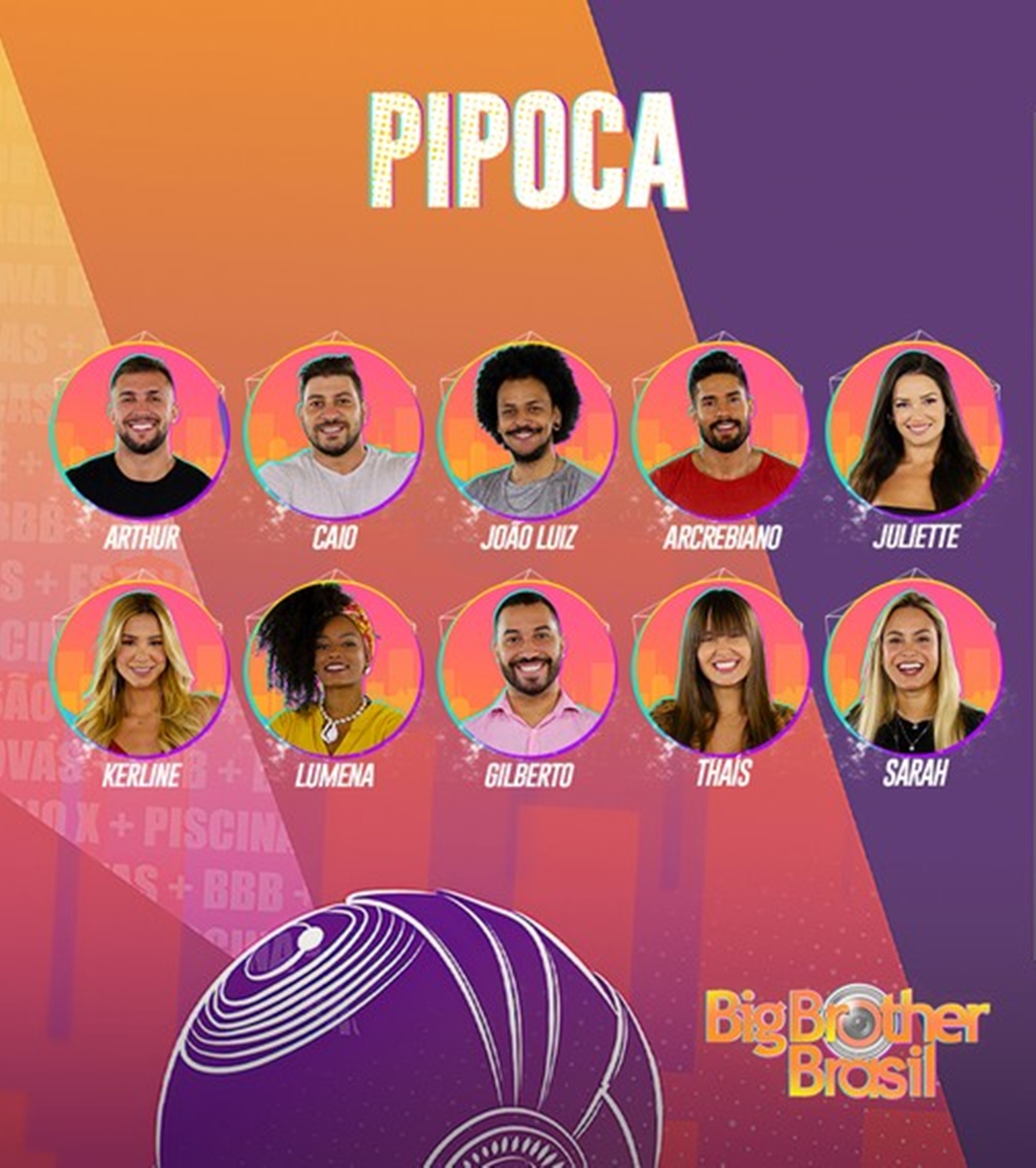 Time pipoca no Big Brother Brasil.