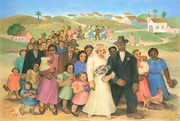Quadro O casamento de Tarsila do Amaral Quadro O casamento de Tarsila do Amaral
