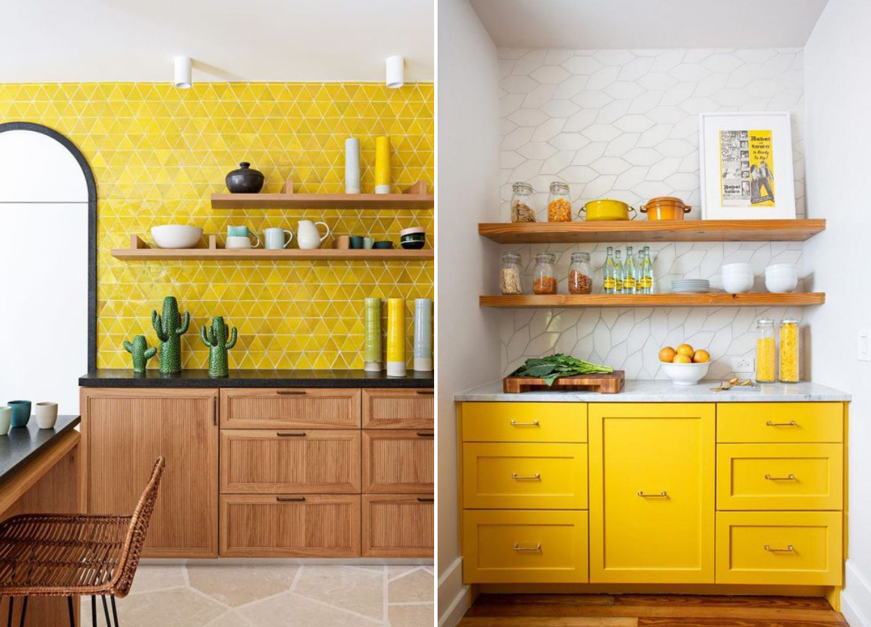 Cores na decoração: cozinhas amarelas