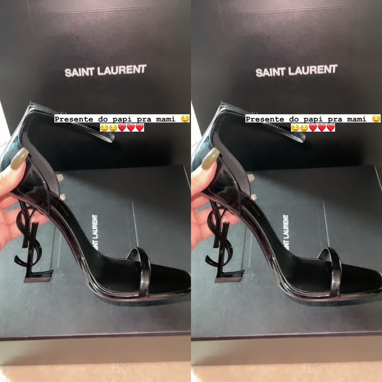 Sandália Saint Laurent.