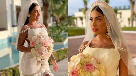 Mirella se casou com vestido de cristais avaliado em R$ 50 mil – Veja look dos noivos
