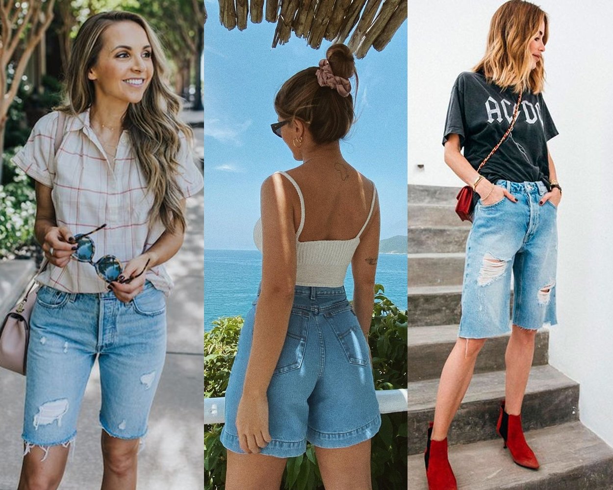 Bermuda jeans, mulheres.
