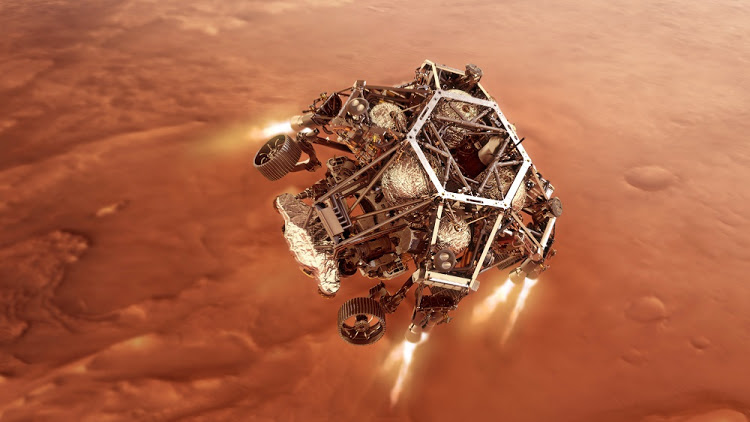 Foto ilustrativa do Robô da Nasa pousando em Marte - Reprodução/Ilustração 