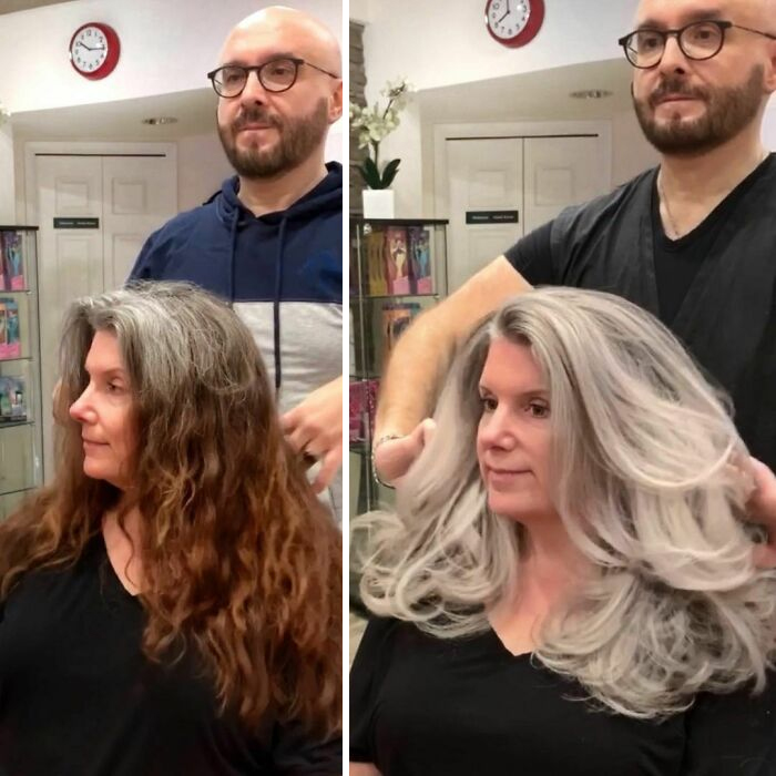 cabelo ruivo com fios brancos