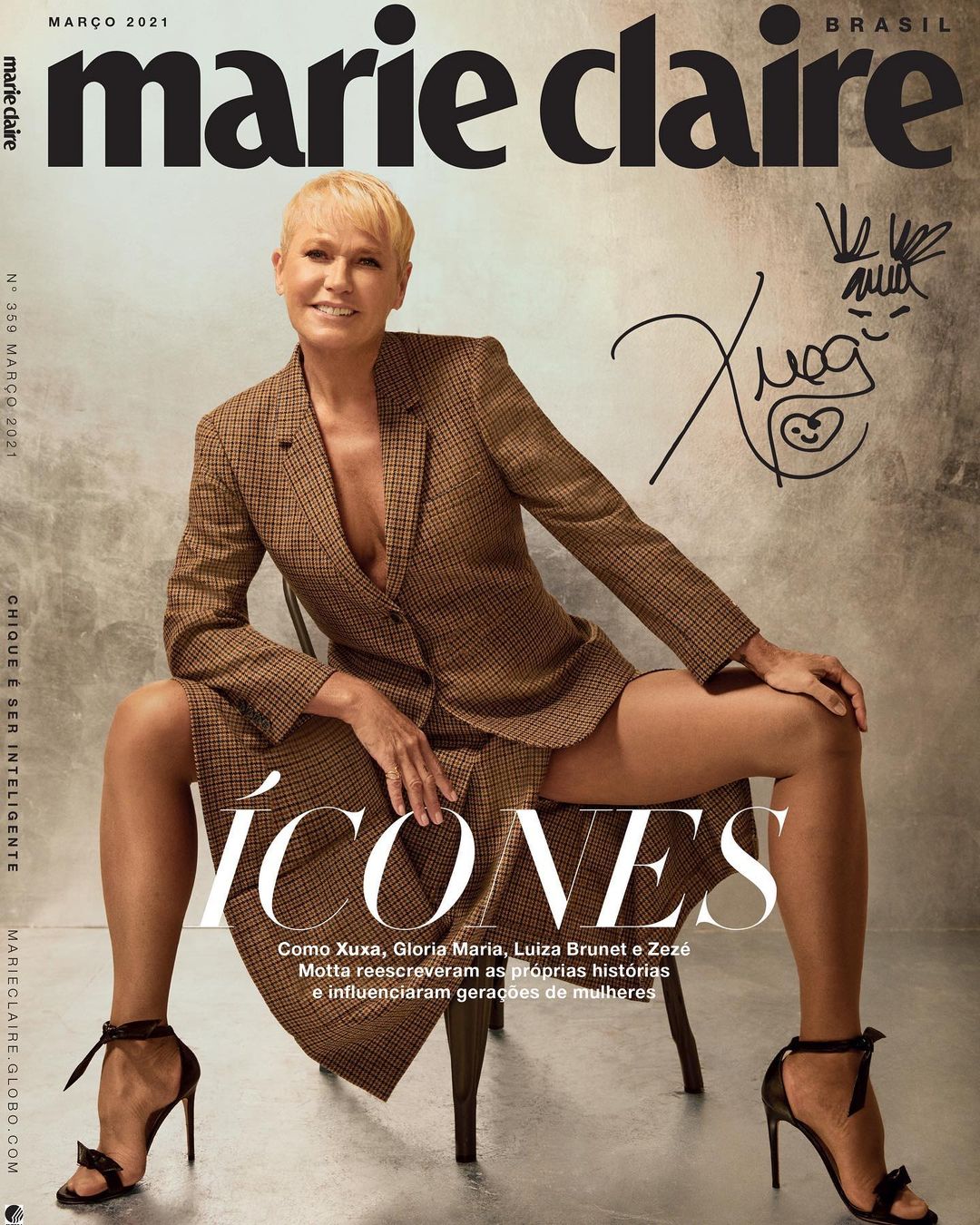 Xuxa na capa da revista Maria Claire - Março 2021.