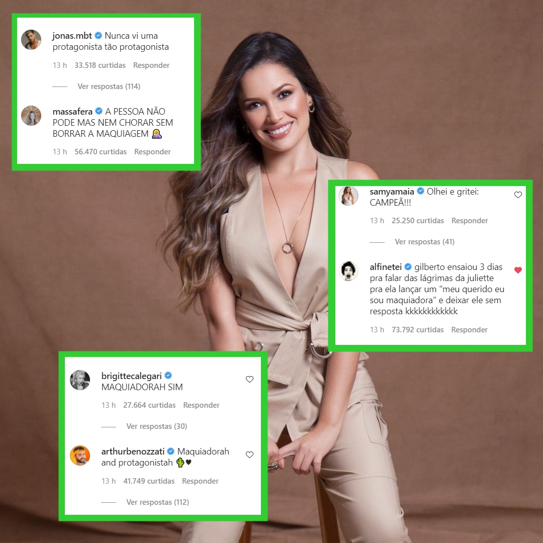 Juleitte montagem com comentários. Fãs falam sobre resposta de Juliette para Gilberto no jogo da discórdia, BBB 21.
