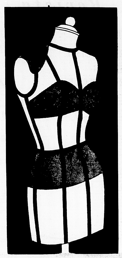 Ilustração de Gil Brandão com instruções de como fazer o "Bourrage" de um manequim, de 1959. 
