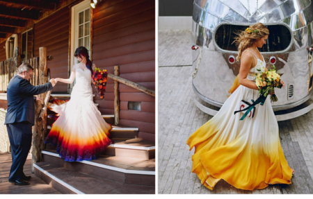 Artista inicia um negócio de vestidos de noiva coloridos depois do seu vestido de casamento bombar na Internet