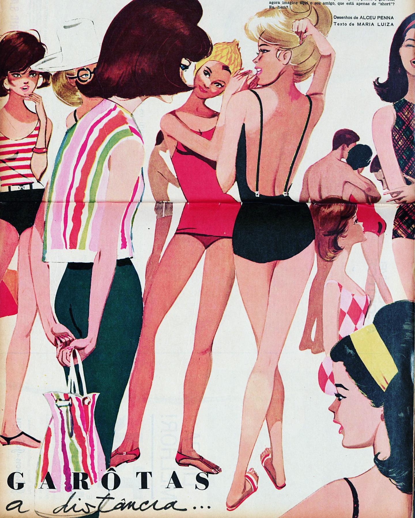 Garotas à distancia, ilustração de Alceu Penna, 1963.