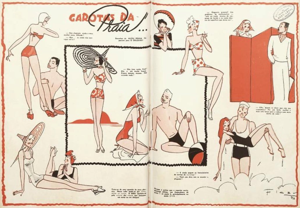 Ilustração de Alceu Penna "Garotas da Praia", de 1938. 