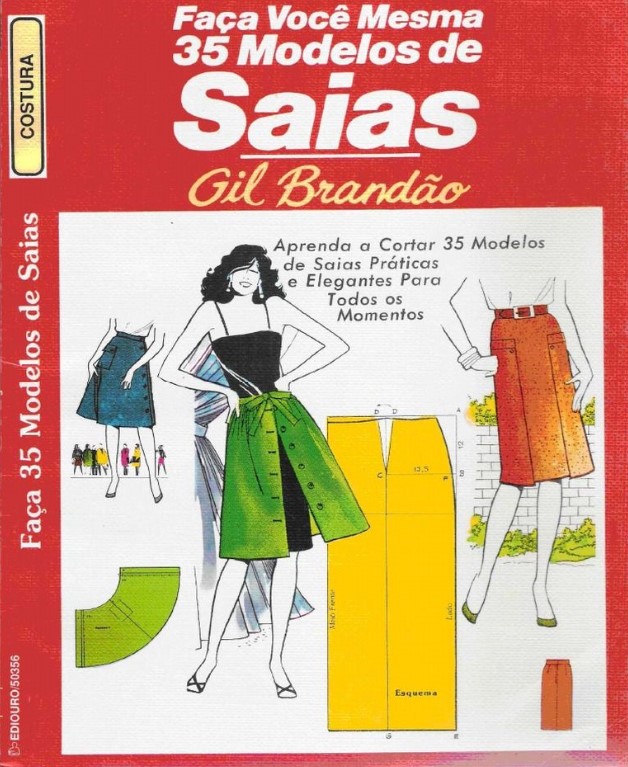 Capa do "Faça você mesma: 35 modelos de Saias" de Gil Brandão. 