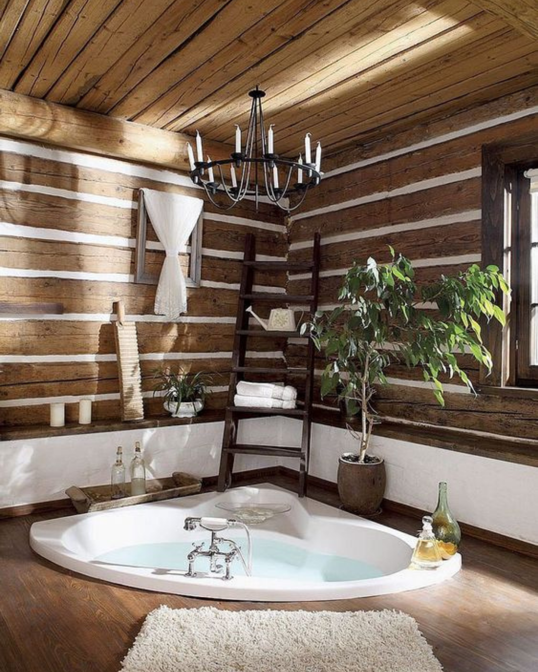 Decoração com madeira no home spa