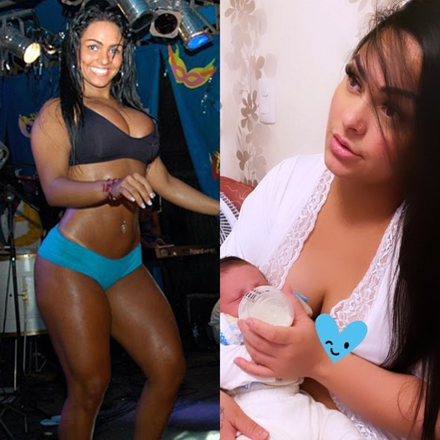 Mulher Melancia antes e depois da fama.