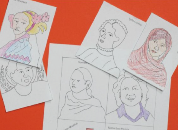 desenhos coloridos de mulheres em papel branco