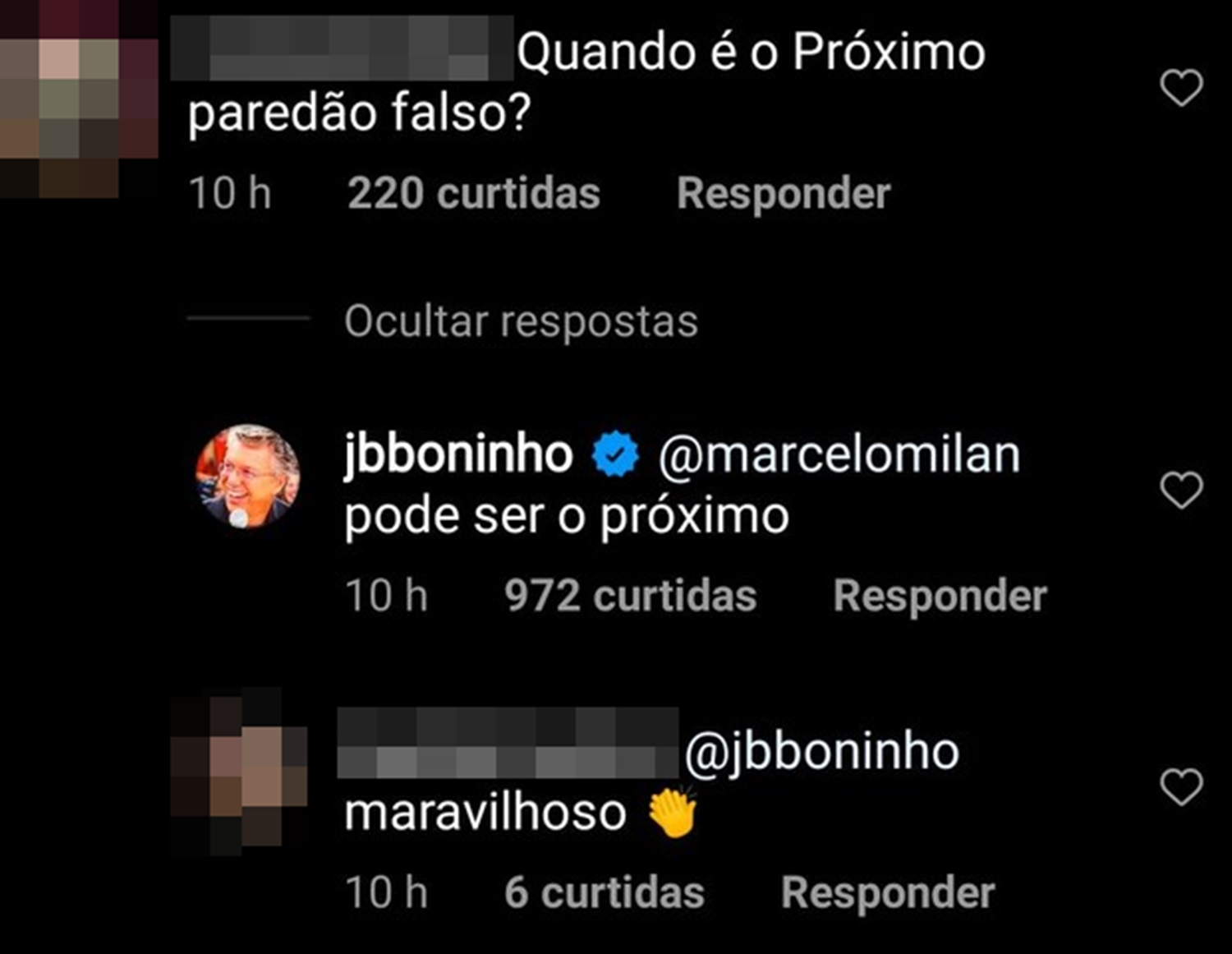 Comentários de Boninho e fãs sobre paredão falso. Comentários de Boninho e fãs sobre paredão falso.