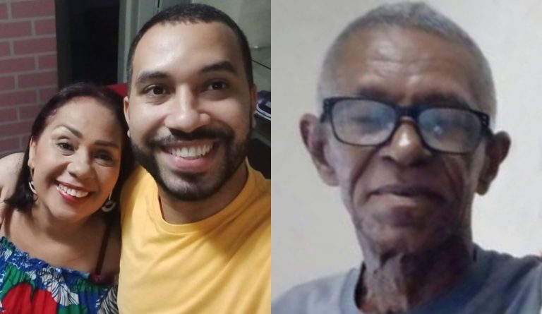 Gilberto, do BBB 21, seu pai e sua mãe.