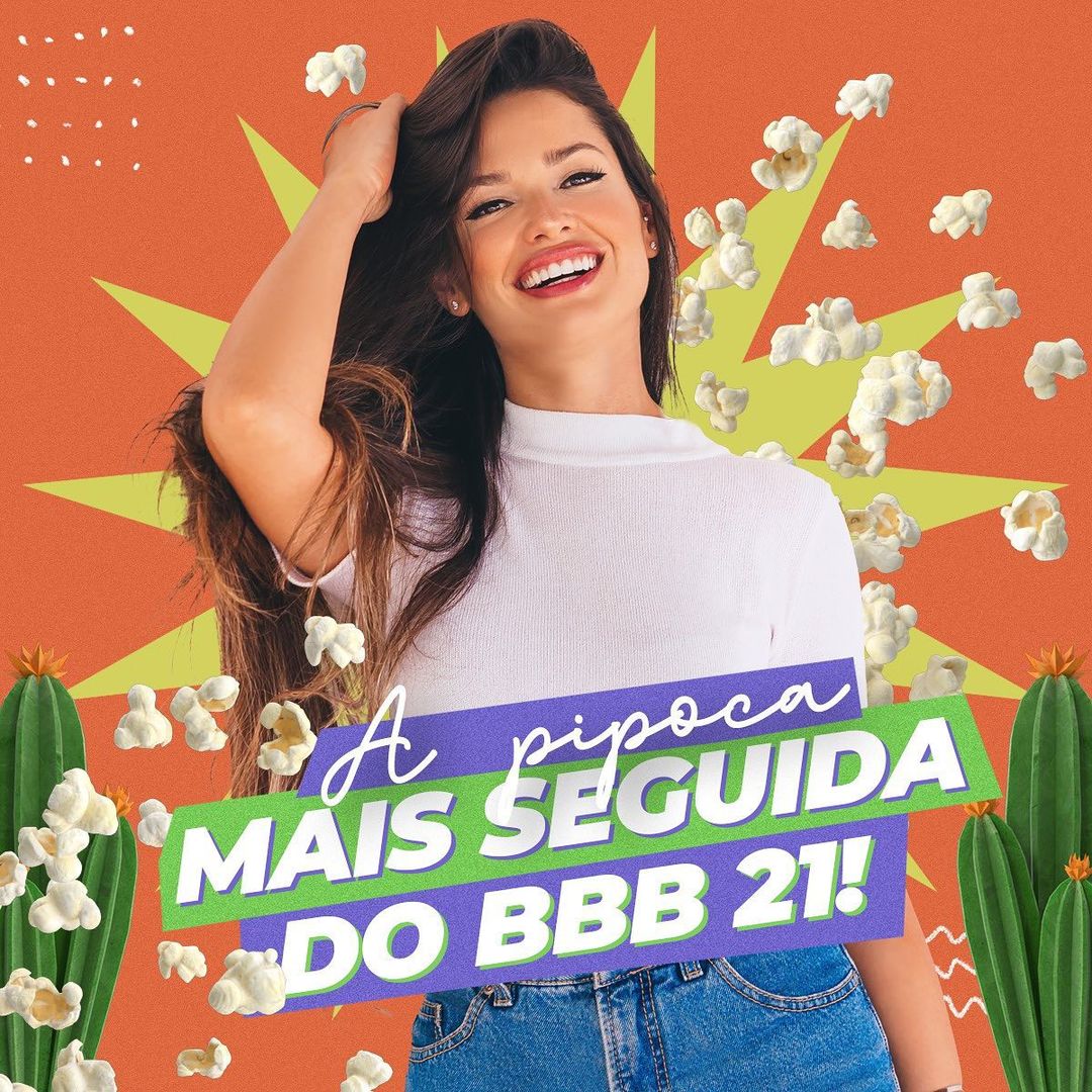 A pipoca mais seguida do BBB 21, Juliette. A pipoca mais seguida do BBB 21, Juliette.