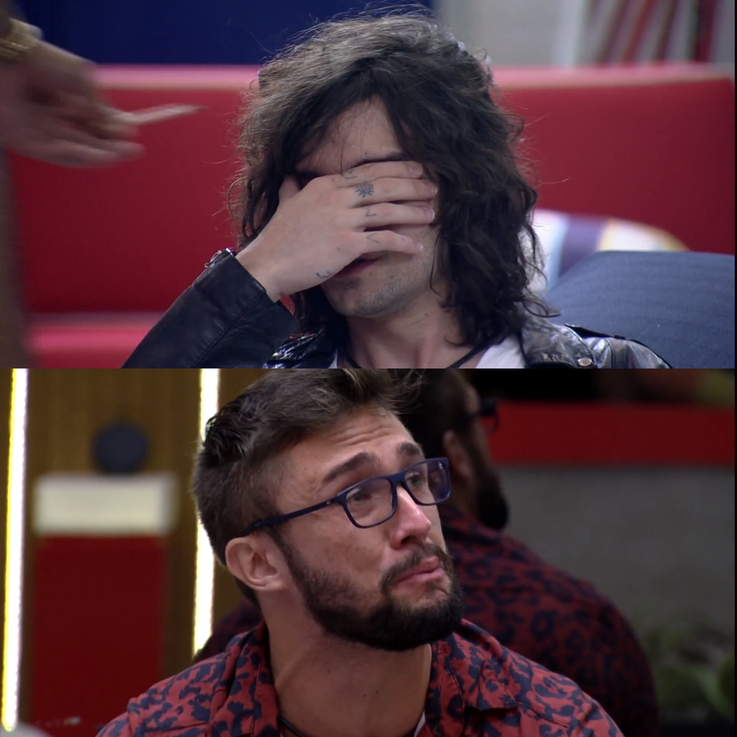 Fiuk e Arthur choram após desavenças no Jogo da discórdia. Fiuk e Arthur choram após desavenças no Jogo da discórdia.