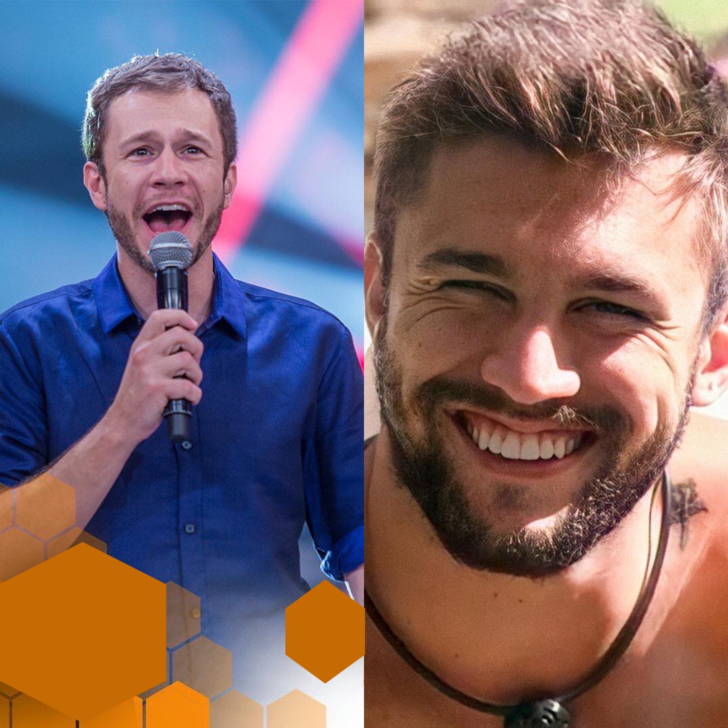 Arthur e Tiago Leifert / Montagem. Arthur e Tiago Leifert / Montagem.
