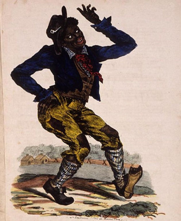Capa de uma das primeiras edições da partitura da canção Jump Jim Crow, c. 1832. 