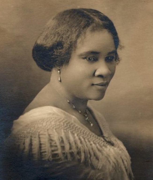 Madam C.J. Walker, entre 1905 e 1919. 