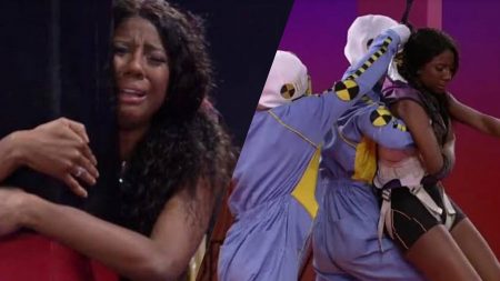 Camilla de Lucas é a primeira a desistir da Prova de Resistência que vale vaga para a final do BBB 21. (montagem: Fashion Bubbles)