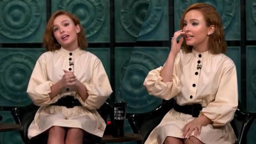 Larissa Manoela revela crush em ator da novela Rebelde, no Que História É Essa, Porchat? (montagem: Fashion Bubbles) Larissa Manoela revela crush em ator da novela Rebelde, no Que História É Essa, Porchat? (montagem: Fashion Bubbles)