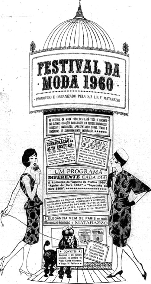 Cartaz de um Festival de Moda organizado em 1960 pela I. R. F. Matarazzo. 