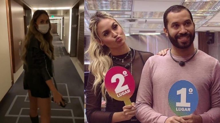 Após saírem do BBB 21, Sarah faz surpresa para Gil (montagem: Fashion Bubbles)