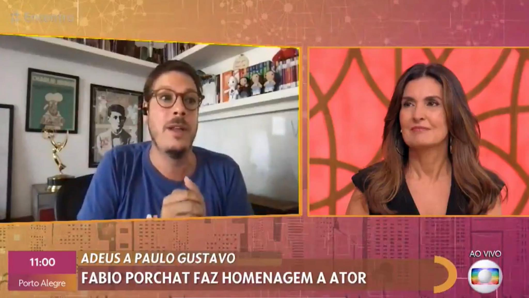 Fábio Porchat, também falou de Paulo Gustavo no Encontro com Fátima Bernardes (imagem: reprodução/ Globo) Fábio Porchat, também falou de Paulo Gustavo no Encontro com Fátima Bernardes (imagem: reprodução/ Globo)