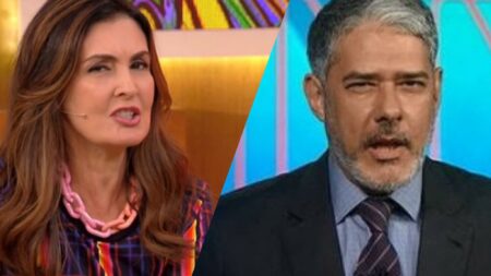 Fátima Bernardes fala o que achou sobre o seu ex surgir de barba (montagem: Fashion Bubbles)