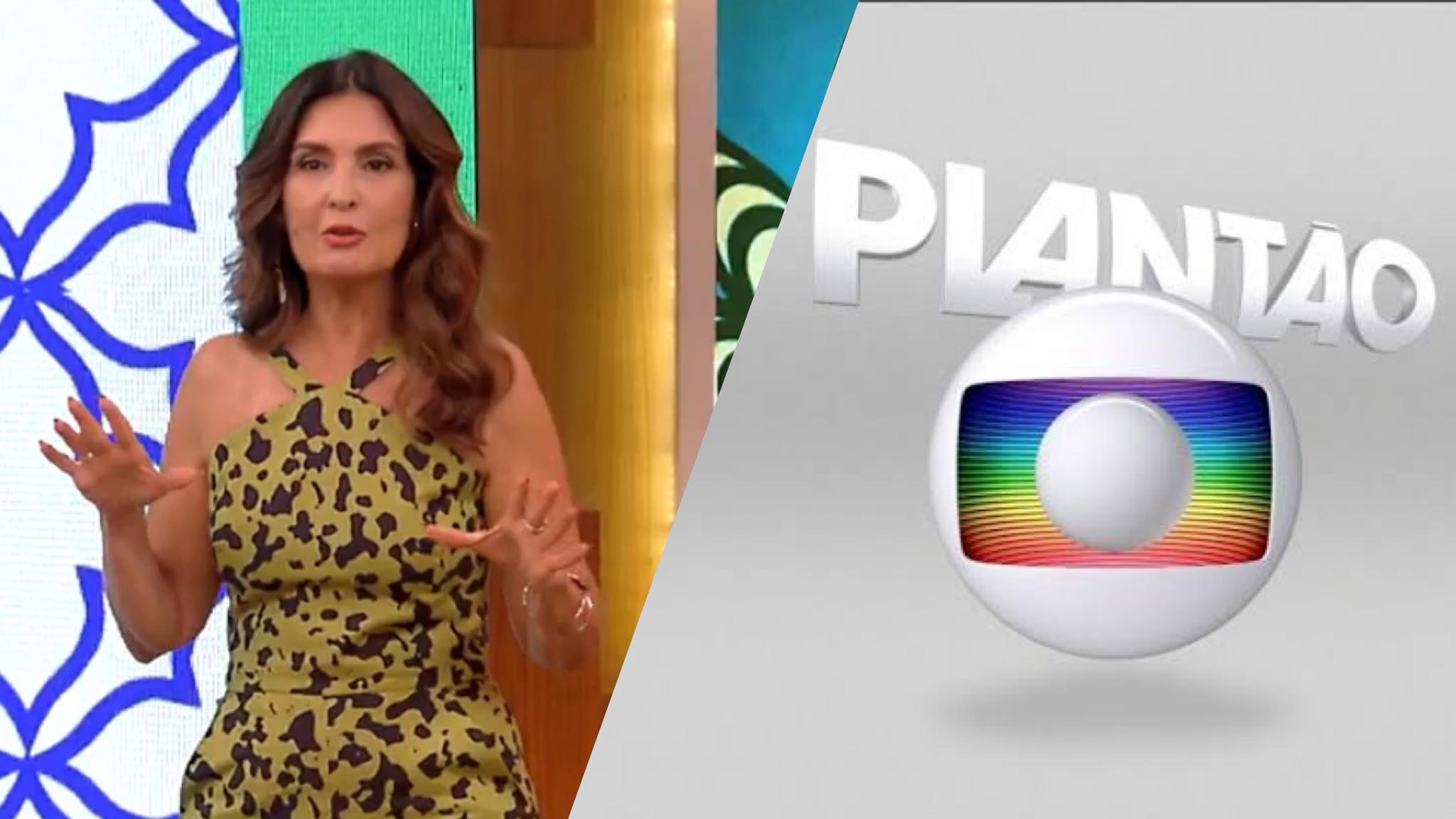 Plantão da Globo invade o Encontro com Fátima (montagem; Fashion Bubbles)