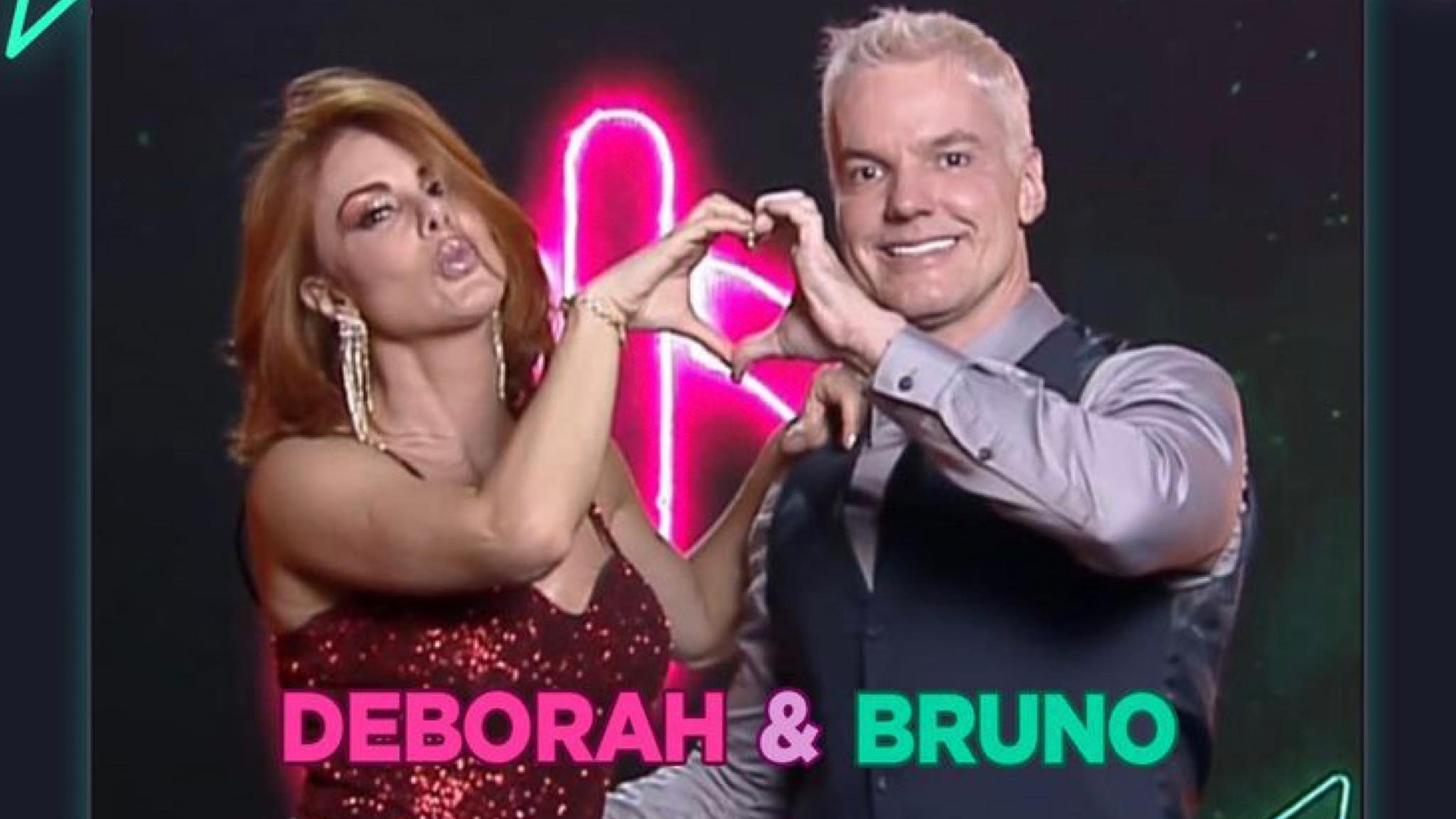 Deborah Albuquerque e Bruno Salomão estão no Power Couple 5 da Record TV (imagem: divulgação)